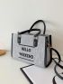 Letter Graphic Square Bag