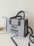 Letter Graphic Square Bag