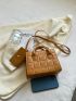 Quilted Square Bag With Coin Purse