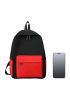 4Pcs Two Tone Pocket Front Backpack Set