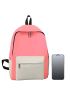 4Pcs Two Tone Pocket Front Backpack Set