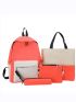 4Pcs Two Tone Pocket Front Backpack Set