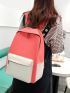 4Pcs Two Tone Pocket Front Backpack Set