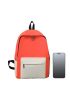 4Pcs Two Tone Pocket Front Backpack Set