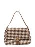 Buckle Decor Houndstooth Pattern Messenger Bag