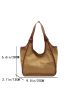 Contrast Binding Shoulder Tote Bag