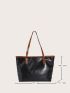 Colorblock Shoulder Tote Bag