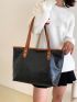 Colorblock Shoulder Tote Bag