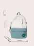 Two Tone Functional Backpack With Bag Charm