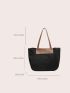 Colorblock Shoulder Tote Bag