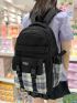 Letter Patch Decor Functional Backpack