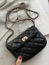 Mini Quilted Design Chain Square Bag