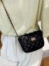 Mini Quilted Design Chain Square Bag