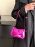 Mini Neon Pink Quilted Pattern Hobo Bag