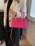 Neon-pink Argyle Quilted Square Bag