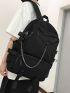 Men Chain Decor Casual Daypack