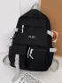 Men Letter Embroidered Release Buckle Decor Casual Daypack