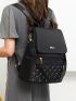 Studded Decor Flap Backpack