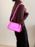 Neon Pink Flap Baguette Bag