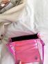 Neon Pink Flap Baguette Bag