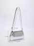 Minimalist Metallic Flap Baguette Bag