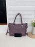 2pcs Stitch Pattern Shoulder Tote Bag Set, Best Work Bag For Women