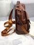 Buckle Decor Functional Backpack