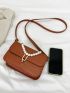 Mini Faux Pearl Decor Flap Square Bag