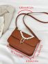 Mini Faux Pearl Decor Flap Square Bag