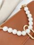 Mini Faux Pearl Decor Flap Square Bag