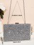 Mini Rhinestone Decor Chain Box Bag