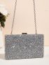 Mini Rhinestone Decor Chain Box Bag