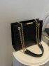 Crocodile Embossed Chain Square Bag