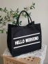 Letter Graphic Shopper Bag