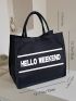 Letter Graphic Shopper Bag