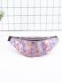 Holographic Geometric Pattern Waist Bag