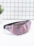 Holographic Geometric Pattern Waist Bag