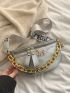 Mini Metallic Metal & Chain Decor Waist Bag