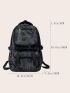 Camo Pattern Letter Patch Functional Backpack