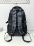 Camo Pattern Letter Patch Functional Backpack