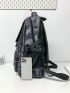 Camo Pattern Letter Patch Functional Backpack