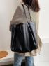 Minimalist Shoulder Tote Bag With Bag Charm