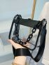 Mini Square Bag Chain Decor Clear Design Fashion Style