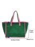 Contrast Binding Shoulder Tote Bag