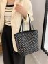 Geometric Pattern Shoulder Tote Bag