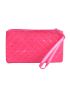 Quilted Coin Purse Neon Red Zipper