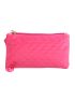 Quilted Coin Purse Neon Red Zipper