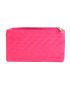 Quilted Coin Purse Neon Red Zipper