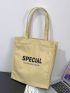 Letter Graphic Shopper Bag