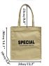 Letter Graphic Shopper Bag